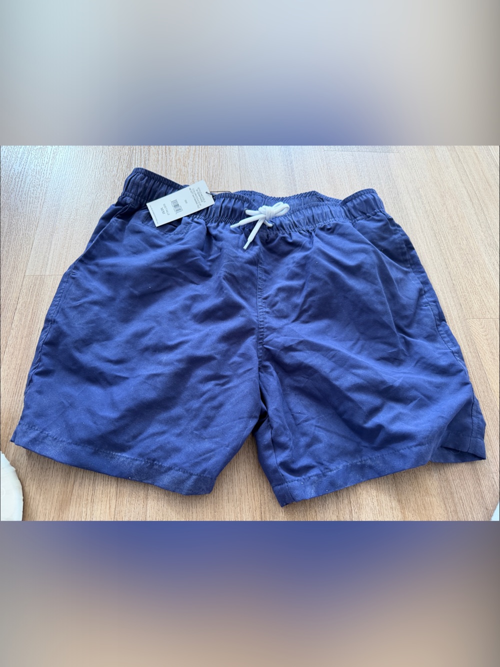 NWT Black Brown Navy Blue Drawstring Swim Shorts soz